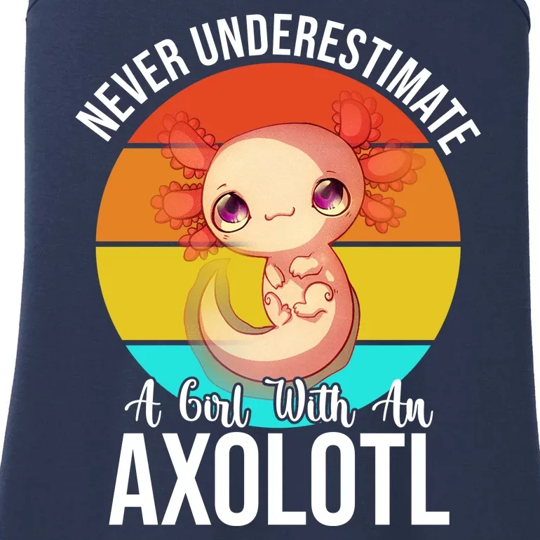 Never Underestimate A Girl With An Axolotl Ladies Essential Tank