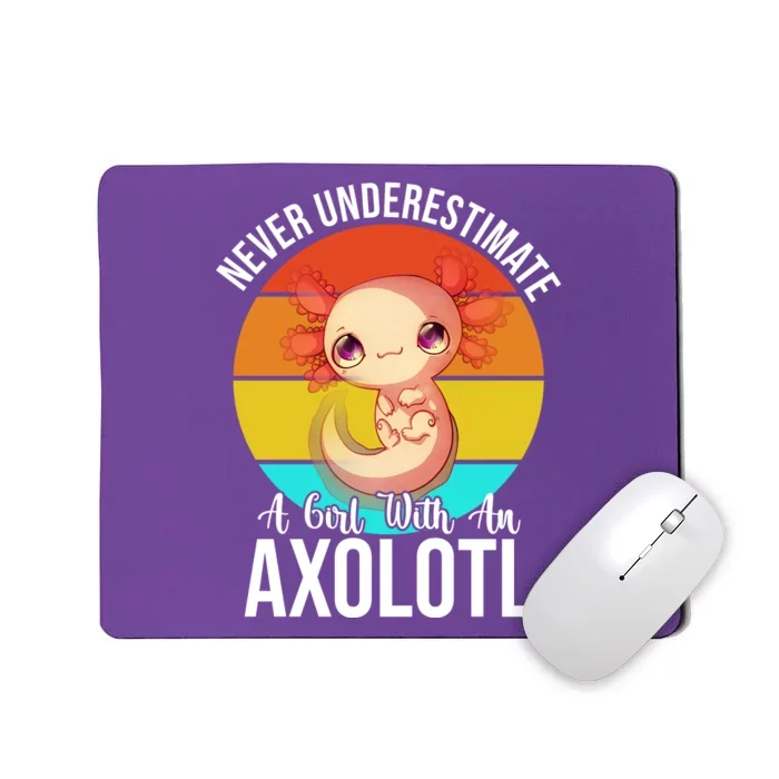 Never Underestimate A Girl With An Axolotl Mousepad