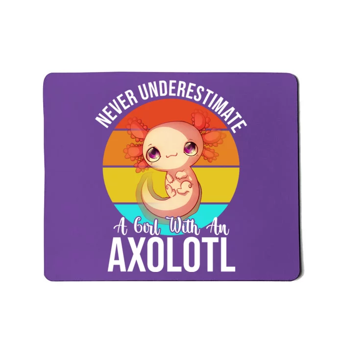 Never Underestimate A Girl With An Axolotl Mousepad