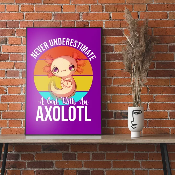 Never Underestimate A Girl With An Axolotl Poster