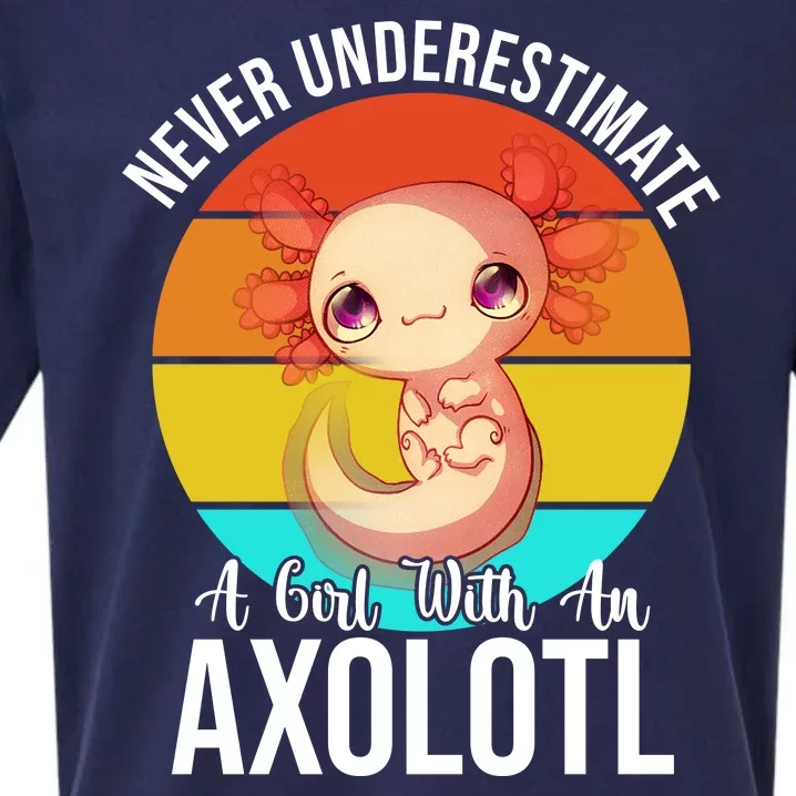 Never Underestimate A Girl With An Axolotl Sueded Cloud Jersey T-Shirt