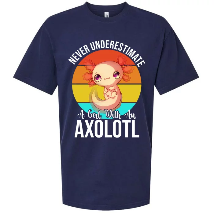 Never Underestimate A Girl With An Axolotl Sueded Cloud Jersey T-Shirt