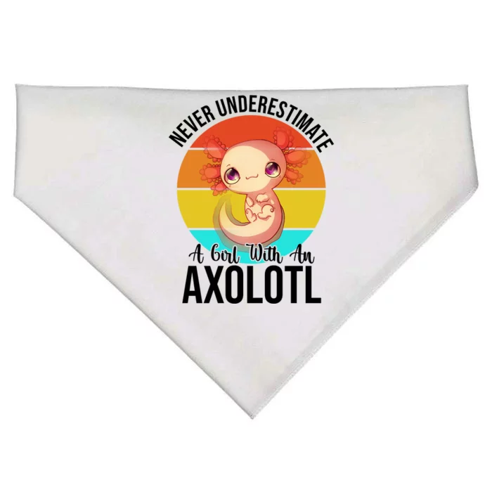 Never Underestimate A Girl With An Axolotl USA-Made Doggie Bandana