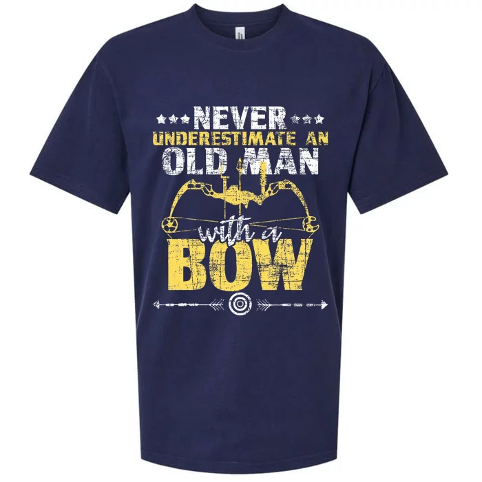 Never Underestimate An Old Man With A Bow Archery Archer Sueded Cloud Jersey T-Shirt