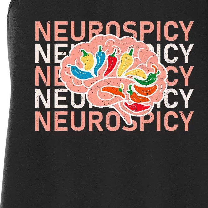 Neurospicy Universe Adhd Autism Awareness And Acceptance Women's Racerback Tank