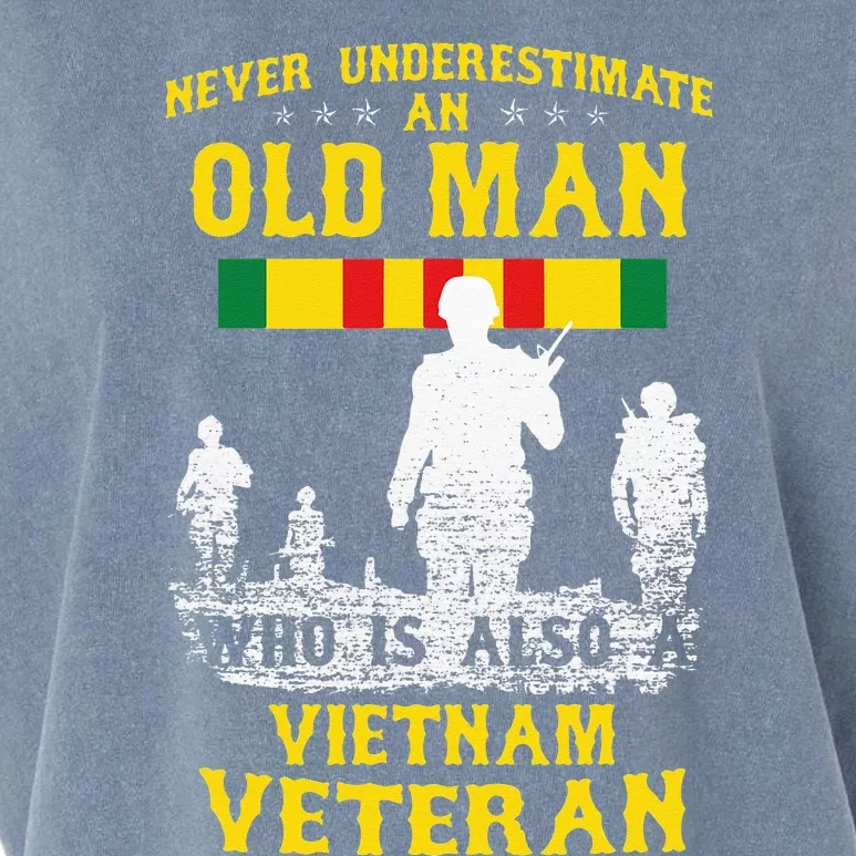 Never Underestimate An OLD MAN Vietnam Veteran Gift Garment-Dyed Women's Muscle Tee