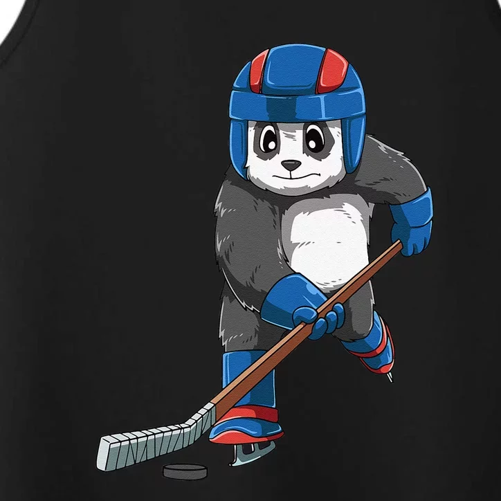 Panda Hockey Panda Playing Hockey Panda Performance Tank