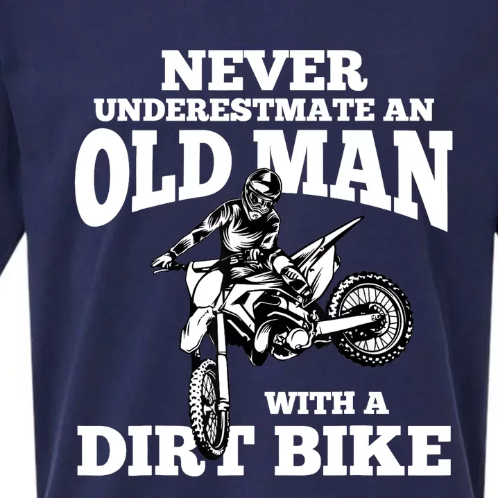 Never Underestimate an Old Man with a Dirt Bike Funny Gifts Sueded Cloud Jersey T-Shirt