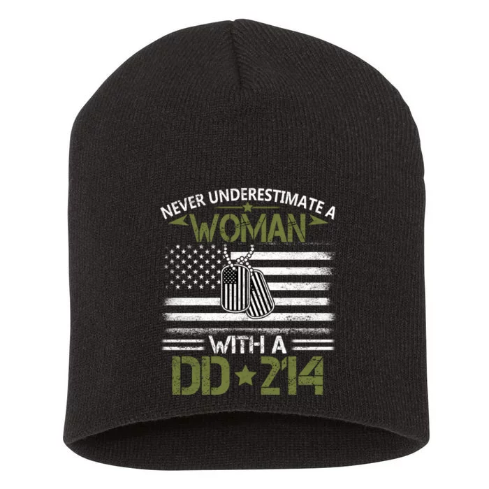 Never Underestimate An Old Man Who Has A DD214 Alumni Short Acrylic Beanie