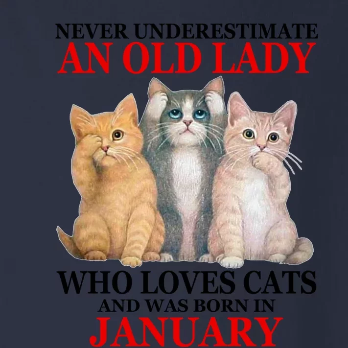 Never Underestimate An Old Lady Who Loves Cats January Toddler Long Sleeve Shirt