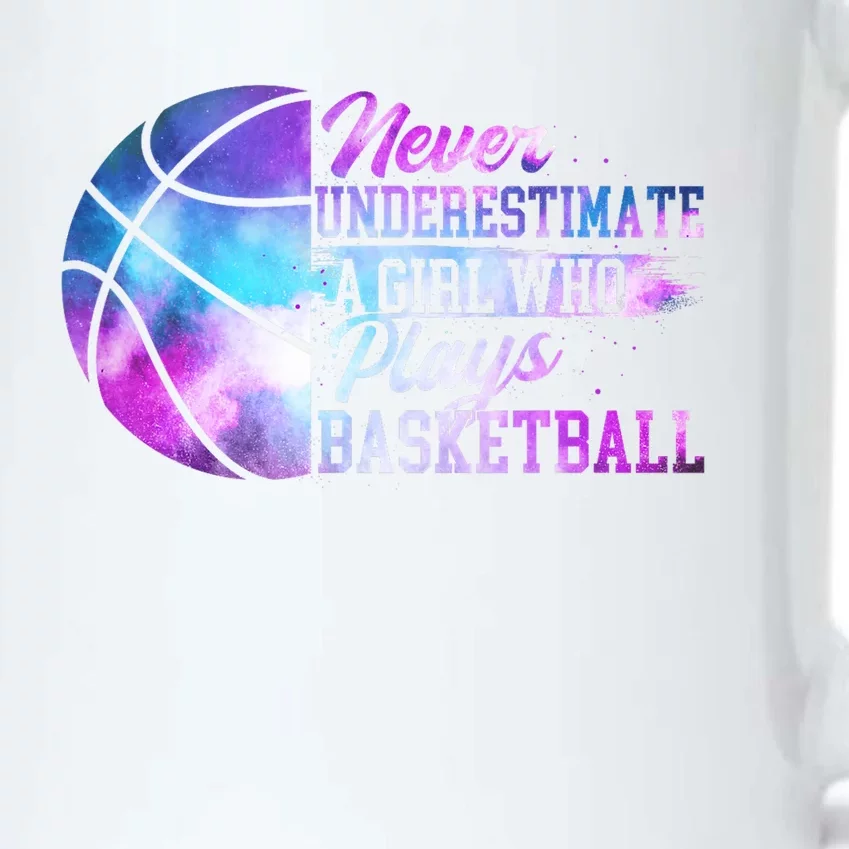 Never Underestimate A Girl Who Plays Basketball Black Color Changing Mug