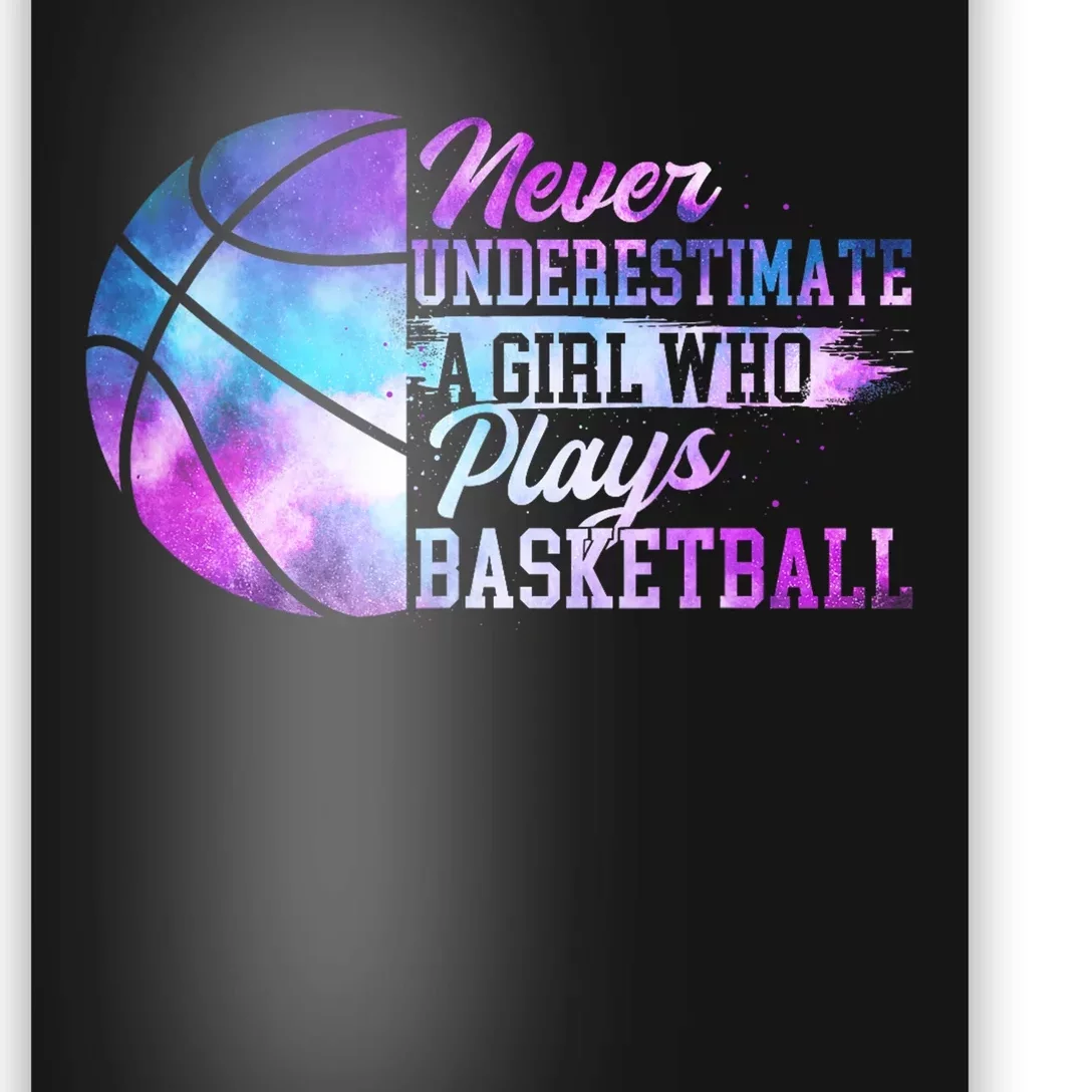 Never Underestimate A Girl Who Plays Basketball Poster