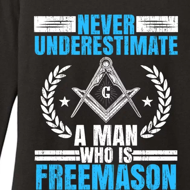 Never Underestimate A Man Who Is Freemason Masonry Premium Womens CVC Long Sleeve Shirt