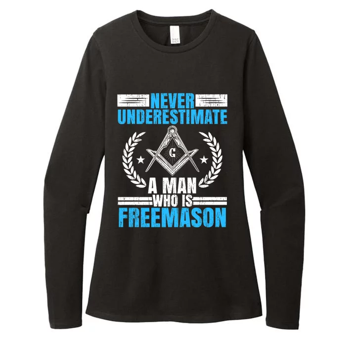 Never Underestimate A Man Who Is Freemason Masonry Premium Womens CVC Long Sleeve Shirt