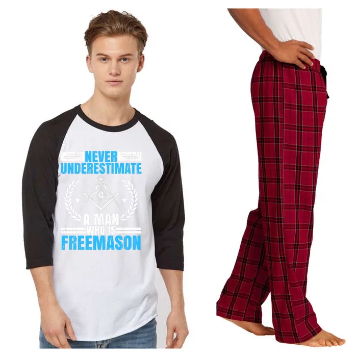 Never Underestimate A Man Who Is Freemason Masonry Premium Raglan Sleeve Pajama Set