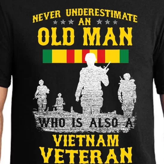 Never Underestimate An Old Man Vietnam Veteran Gift Pajama Set