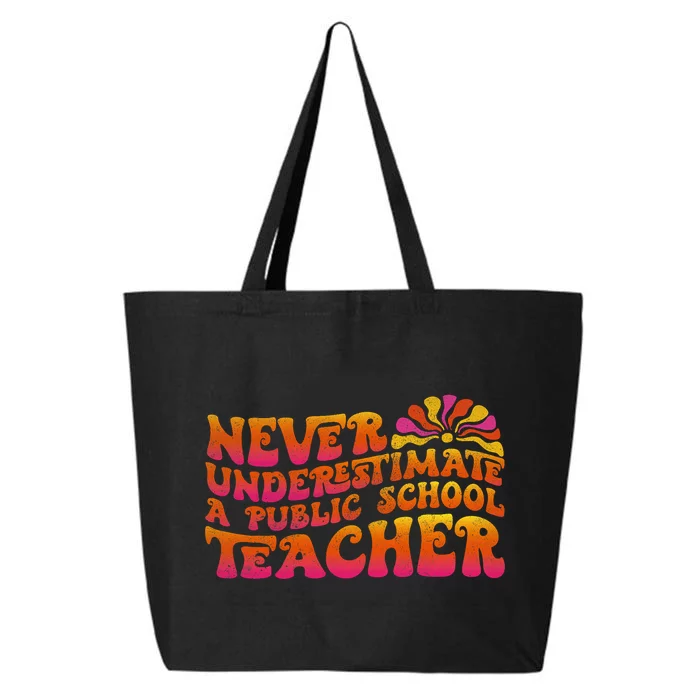 Never Underestimate A Public School Teacher 25L Jumbo Tote