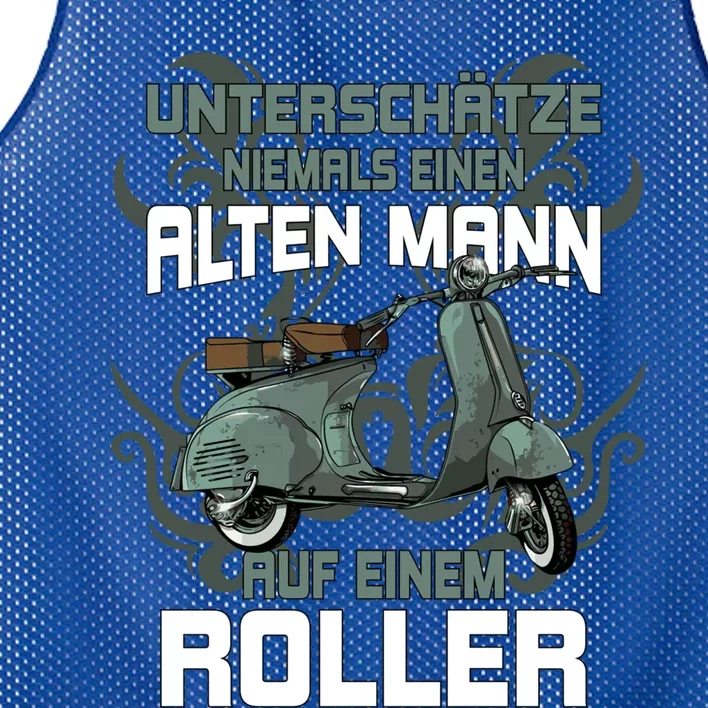 Never Underestimate An Old On A Scooter Meaningful Gift Mesh Reversible Basketball Jersey Tank