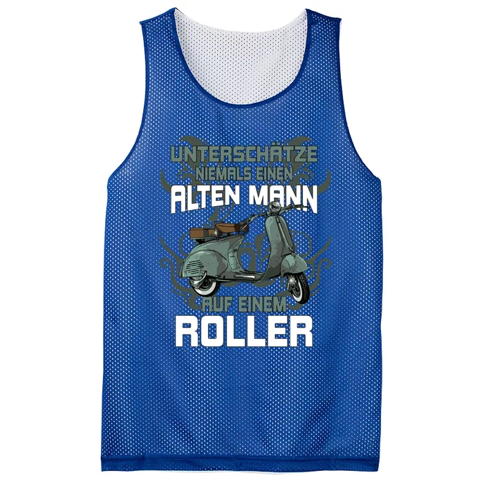 Never Underestimate An Old On A Scooter Meaningful Gift Mesh Reversible Basketball Jersey Tank