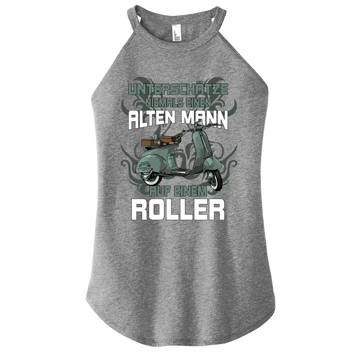 Never Underestimate An Old On A Scooter Meaningful Gift Women’s Perfect Tri Rocker Tank