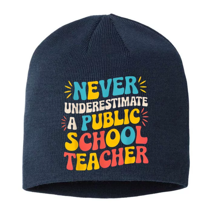 Never Underestimate A Public School Teacher Walz Harris 2024 8 1/2in Sustainable Knit Beanie