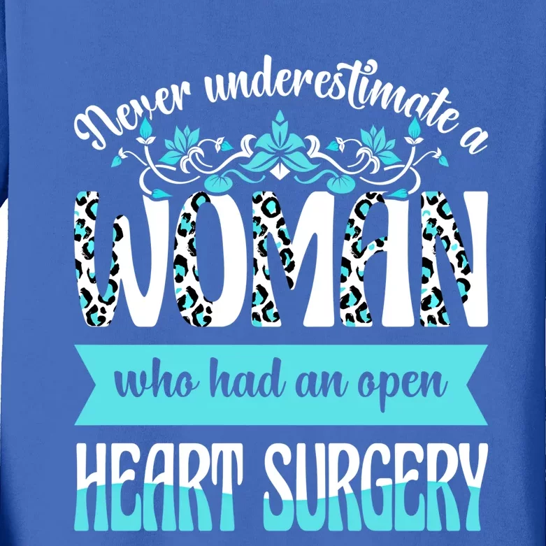 Never Underestimate A Who Had An Open Heart Surgery Gift Kids Long Sleeve Shirt