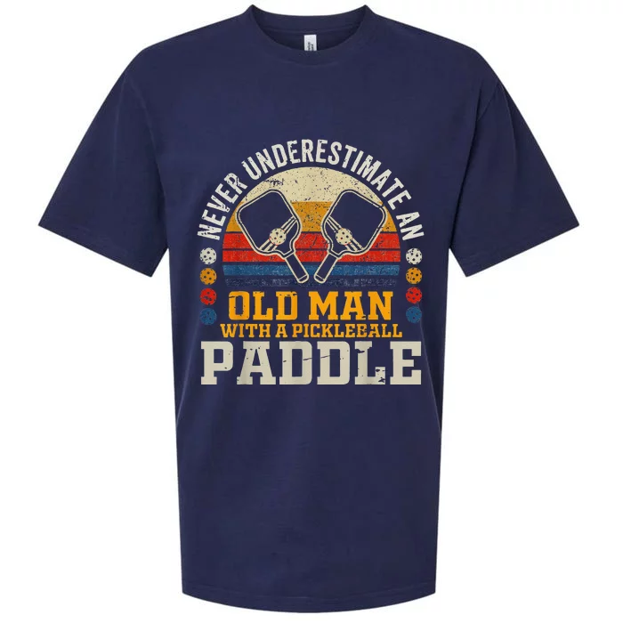 Never Underestimate An Old Man With A Pickleball Paddle Sueded Cloud Jersey T-Shirt