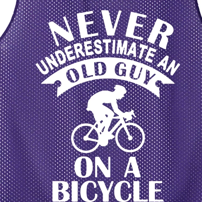 Never Underestimate An Old Guy On A Bicycle Mesh Reversible Basketball Jersey Tank