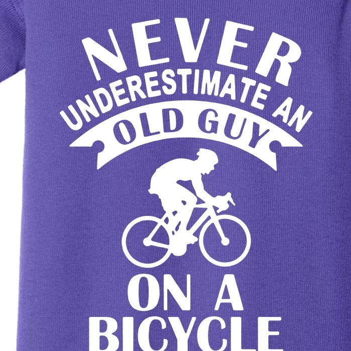 Never Underestimate An Old Guy On A Bicycle Baby Bodysuit