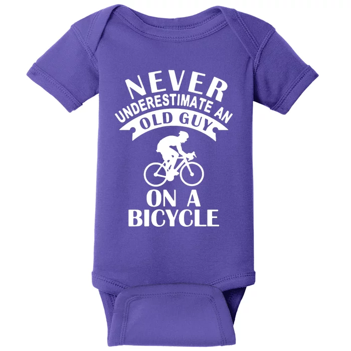 Never Underestimate An Old Guy On A Bicycle Baby Bodysuit