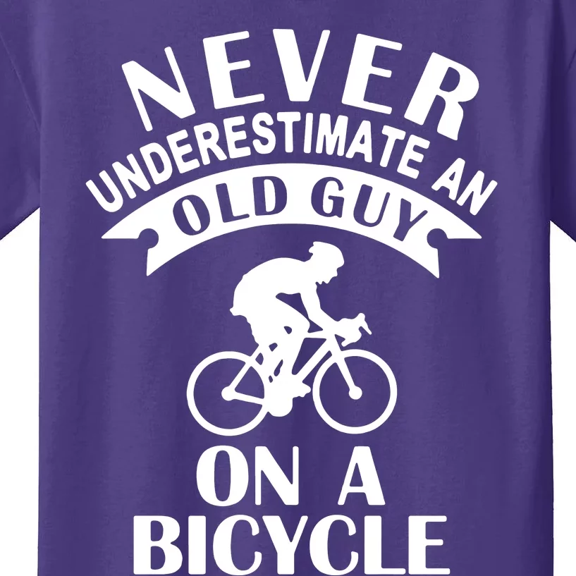 Never Underestimate An Old Guy On A Bicycle Kids T-Shirt