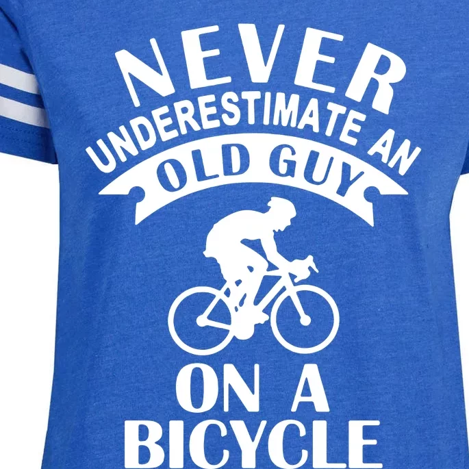 Never Underestimate An Old Guy On A Bicycle Enza Ladies Jersey Football T-Shirt