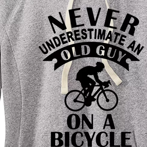 Never Underestimate An Old Guy On A Bicycle Women's Fleece Hoodie