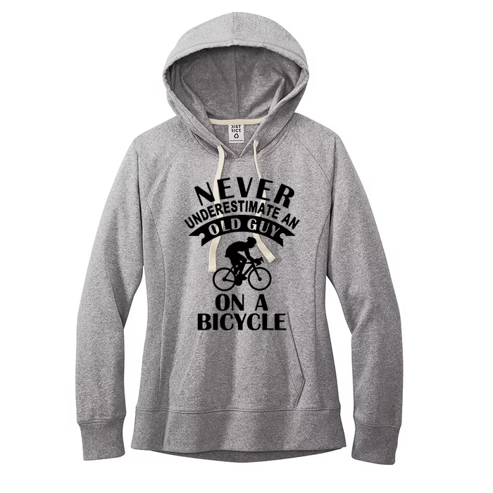 Never Underestimate An Old Guy On A Bicycle Women's Fleece Hoodie