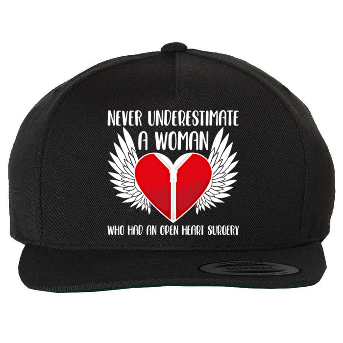 Never Underestimate A Who Had An Open Heart Surgery Gift Wool Snapback Cap