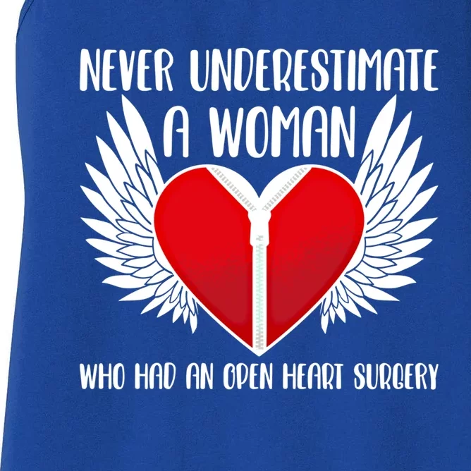 Never Underestimate A Who Had An Open Heart Surgery Gift Women's Racerback Tank