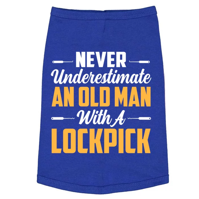 Never Underestimate An Old With A Lockpick Locksmith Gift Doggie Tank