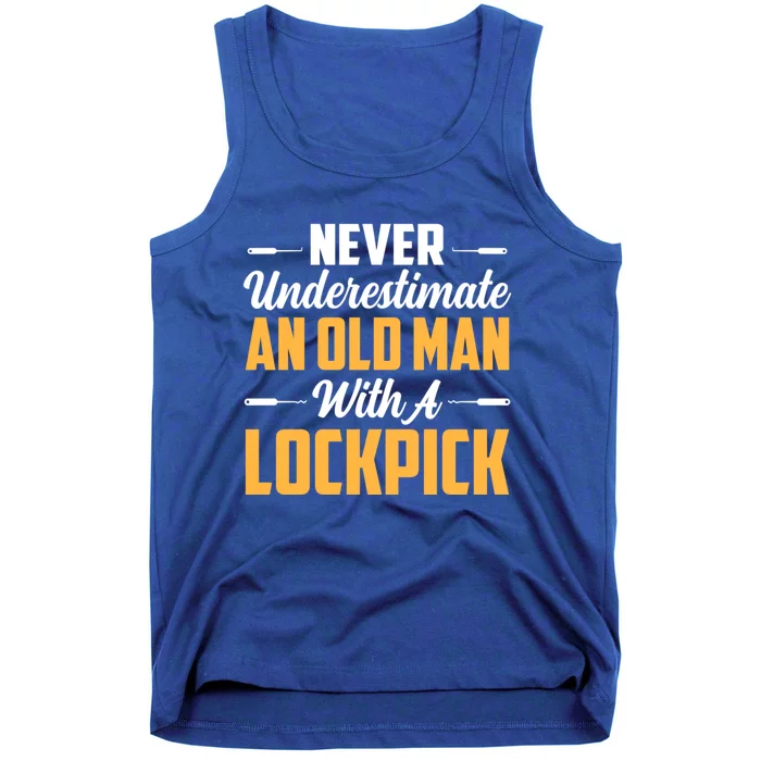 Never Underestimate An Old With A Lockpick Locksmith Gift Tank Top