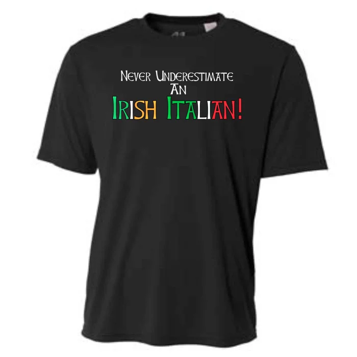 Never Underestimate An Irish Italian Proud Heritage Flag Gift Cooling Performance Crew T-Shirt