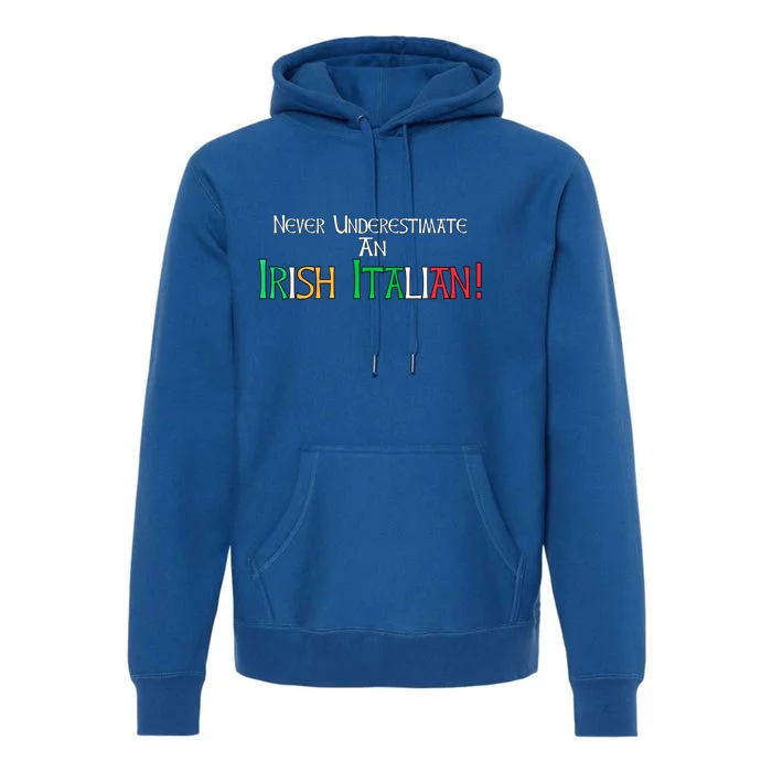 Never Underestimate An Irish Italian Proud Heritage Flag Gift Premium Hoodie