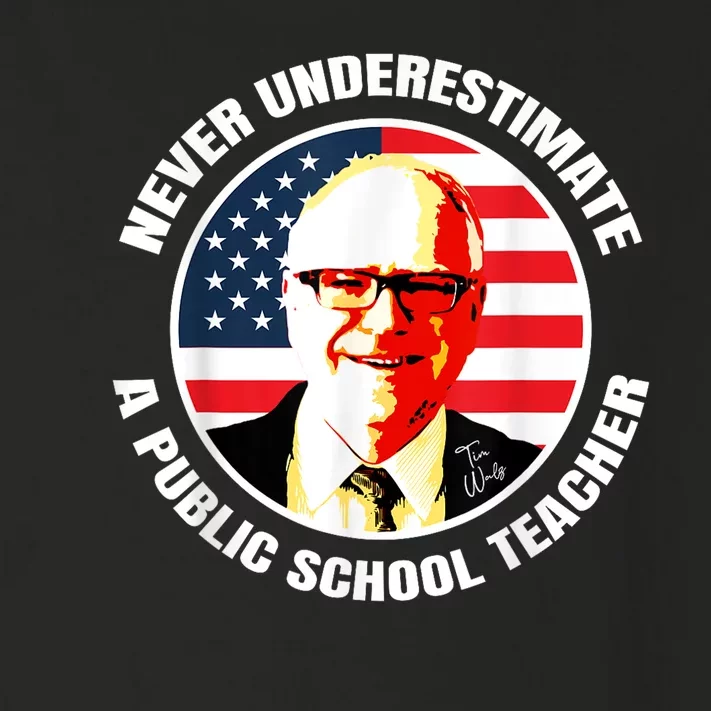 Never Underestimate A Publicschool Teacher Tim Walz Speech Toddler Long Sleeve Shirt