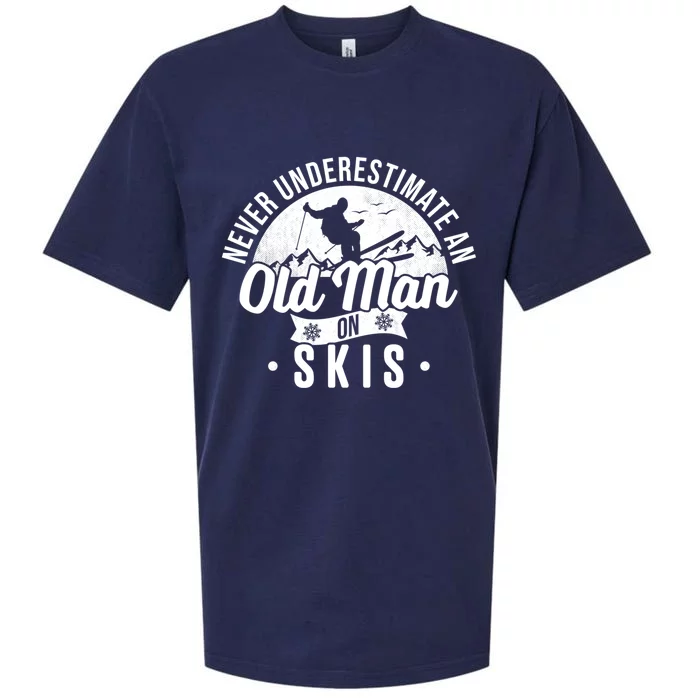 Never Underestimate An Old On Skis Skier Retiret Ski Great Gift Sueded Cloud Jersey T-Shirt