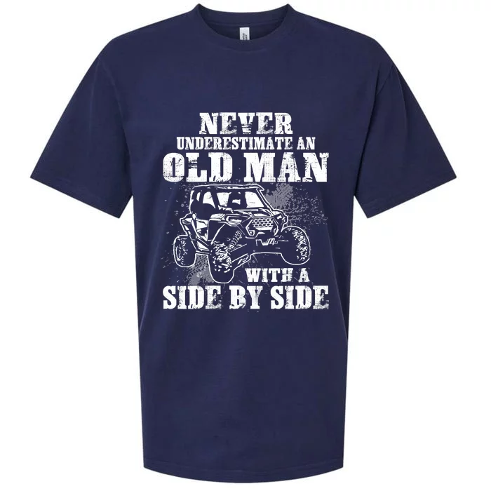 Never Underestimate An Old Man Funny Sueded Cloud Jersey T-Shirt