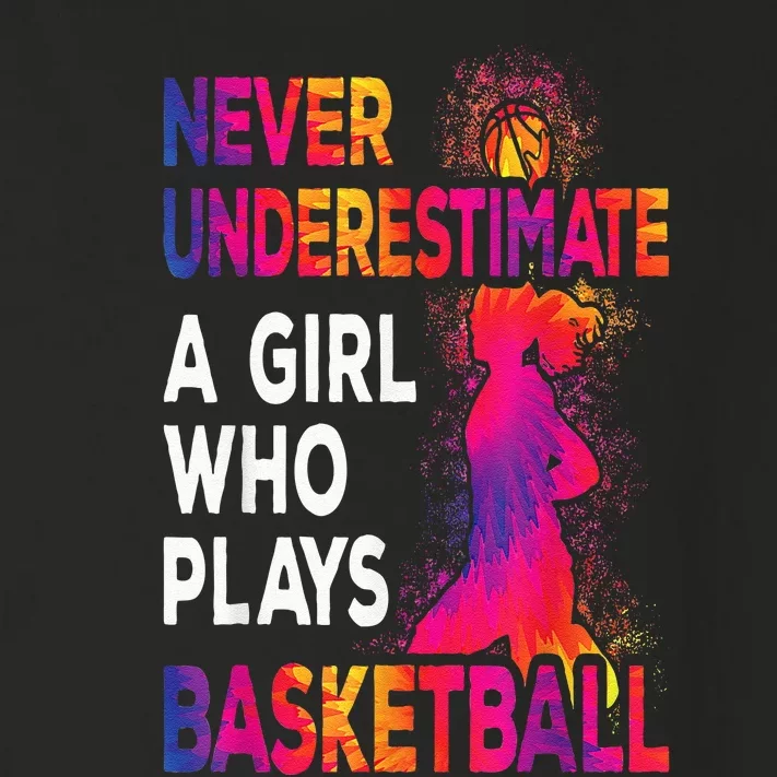 Never Underestimate A Girl Who Plays Basketball Toddler Long Sleeve Shirt