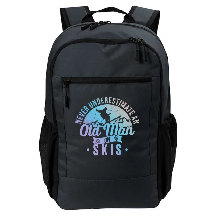 Never Underestimate An Old On Skis Skier Retiret Ski Gift Daily Commute Backpack