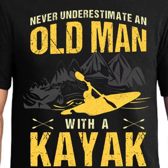 Never Underestimate An Old Man With A Kayak Pajama Set