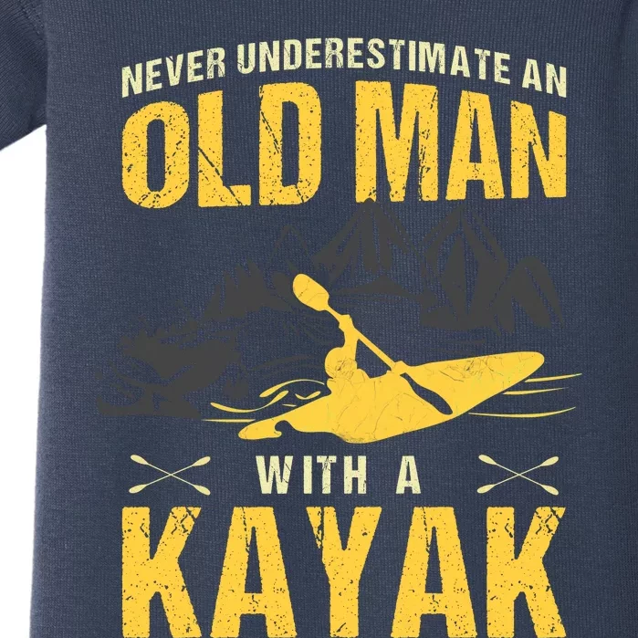 Never Underestimate An Old Man With A Kayak Baby Bodysuit