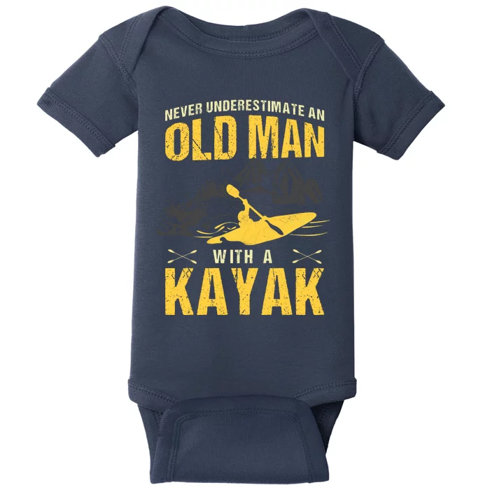 Never Underestimate An Old Man With A Kayak Baby Bodysuit