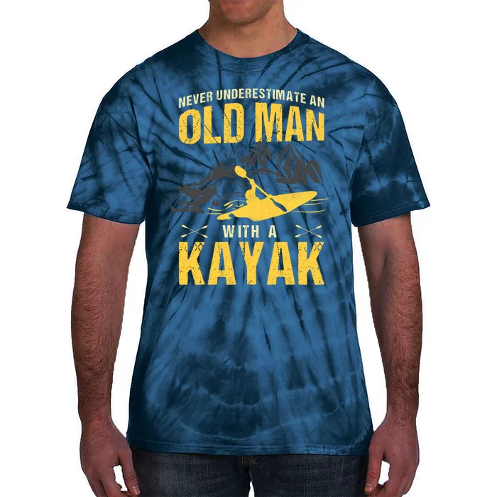 Never Underestimate An Old Man With A Kayak Tie-Dye T-Shirt