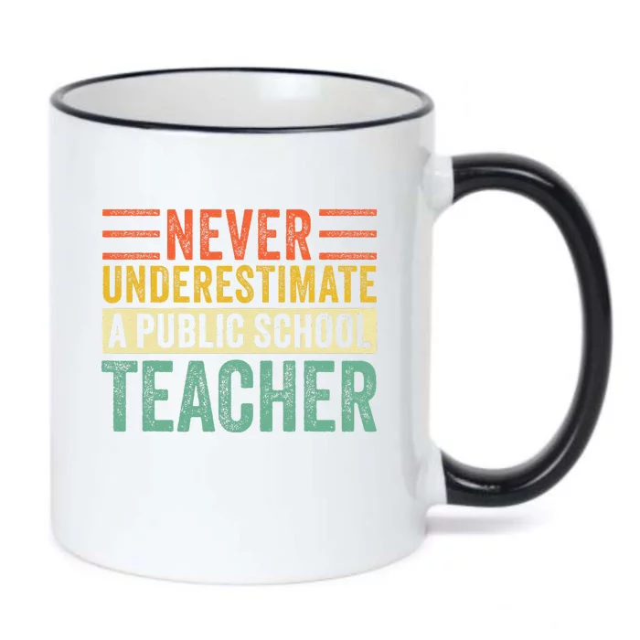 Never Underestimate A Public School Teacher Harris Waltz Black Color Changing Mug